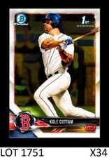 1-2018 BOWMAN CHROME DRAFT KOLE COTTAM BRAVES QTY AVAILABLE