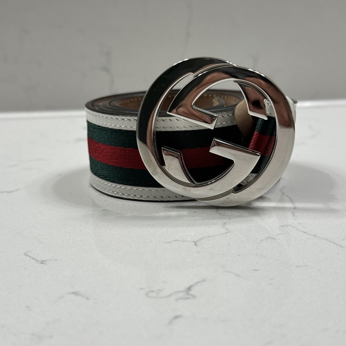 old GUCCI belt 本革 GUCCI Vintage 90s Reversible Red Black Leather Gold GG Logo