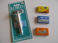 LORD TECH DE SAFETY Razor + 15 BLADES SHARK ASCO BIGBEN