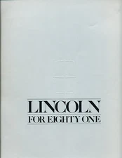 1981 Lincoln Continental Town Car 16-page Original Car Sales Brochure Catalog