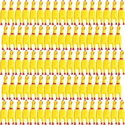 Libima 150 Pcs 6.3 Inch Squeaky Rubber Chicken Bulk, Mini Funny Screaming Chicke