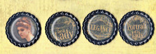 Graphic45 PORTRAIT OF A LADY 406 4 Blk Bottle Cap Accents HANDMADE