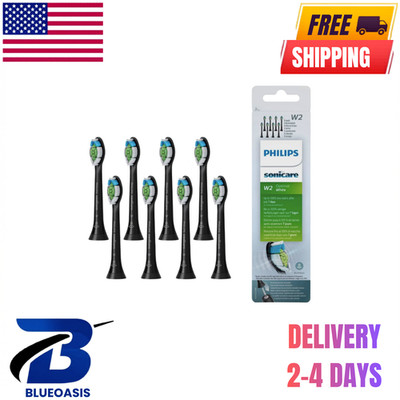 8x Packs Black W2 for Philips Sonicare DiamondClean Toothbrush Heads- NEW W/BOX