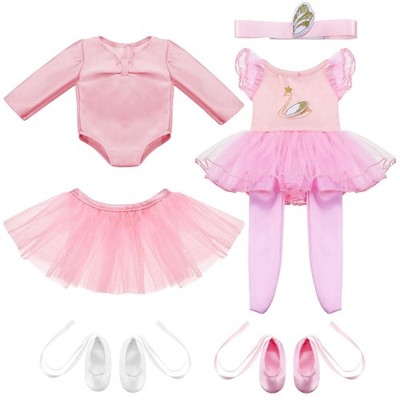 Kajaia 8 Pcs 18 Inch Doll Clothes and Accessories Doll Ballet Ballerina Outfi...