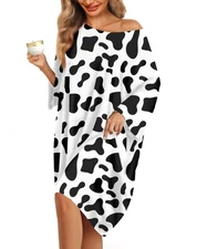 Women's Plus Size S-5XL Sleep T-Shirts Dress, Oversized Nightgown w/ Pocket