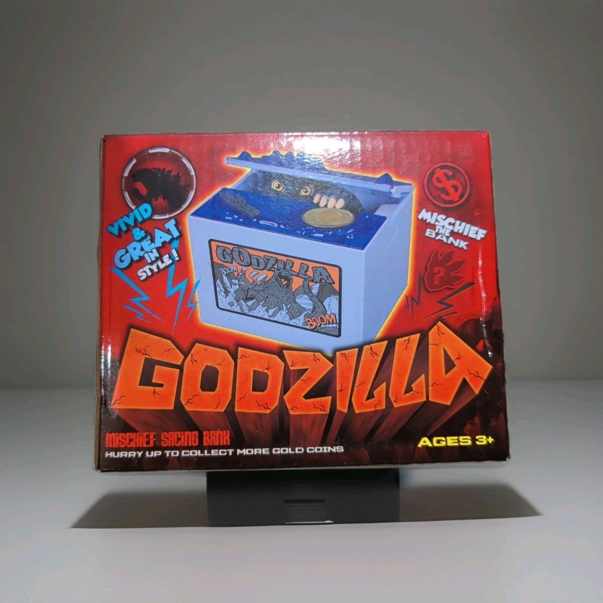 Godzilla Mischief Bank Coin Box LED Sound Gimmick Moving Figure