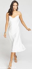 Show Me Your Mumu Womens's Verona Cowl Dress Ivory Luxe Satin Size XS