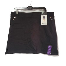 Rafaella Short Skort Comfort Waist Pull On Black Women's 2XL NWT
