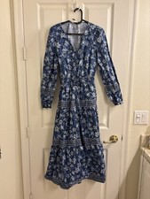 LOFT maxi Blue floral Dress Size XXS