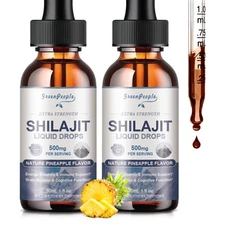 Pure 100% Himalayan Shilajit,Drops,Organic, Extremely Potent, Fulvic Acid 2 Pack