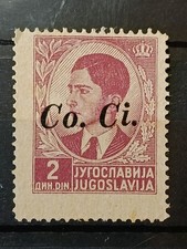 Timbre Monténégro 1942  2 d. rose Variété Co.Ci.  RARE Timbre