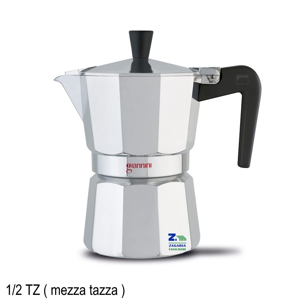 CAFFETTIERA GIANNINI MOD. NINA ALLUMINIO 1/2 TZ MEZZA TAZZA DAL DESIGN CLASSICO