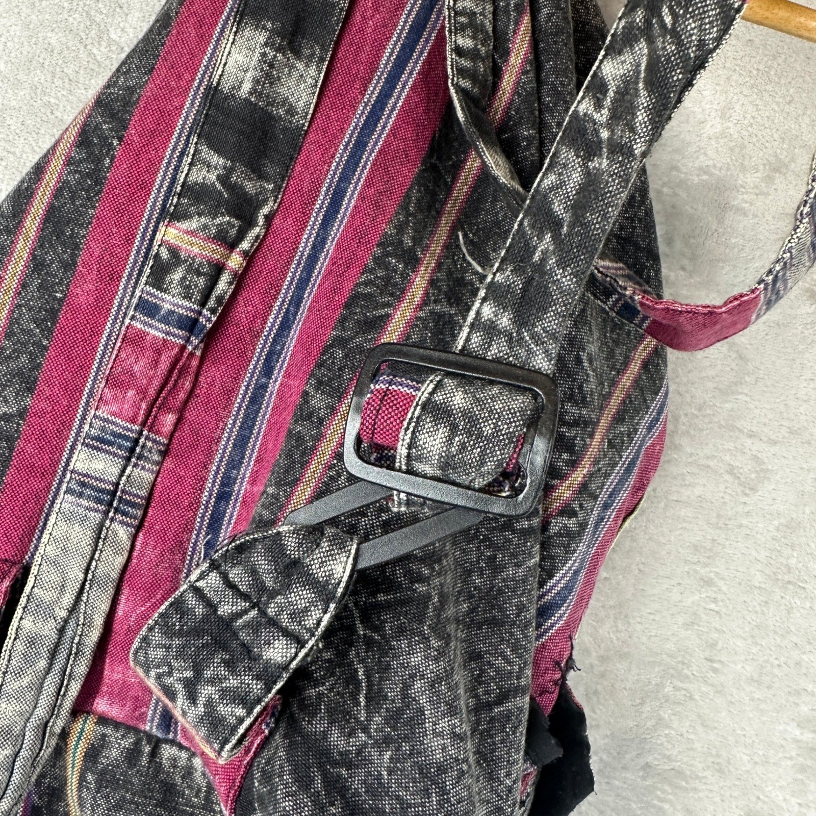 Boho Patchwork Peace Sign Backpack Multicolor Hip… - image 6