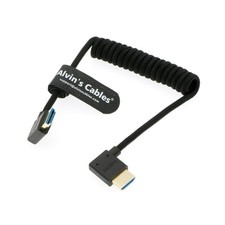 8K 2.1 Full HDMI Right Angle High Speed Braided Coiled Cable for Atomos Ninja V