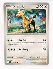 Carta Pokémon Girafarig 154/193 Paldea Evoluta Scarlatta e Viola