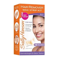 Sally Hansen Face Hair Removal Wax 18 Count (Pack of 1), Strips For 