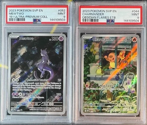 SEQUENTIAL PSA 9 CHARMANDER 044 OBSIDIAN FLAMES MEWTWO 052 151 PROMO POKEMON