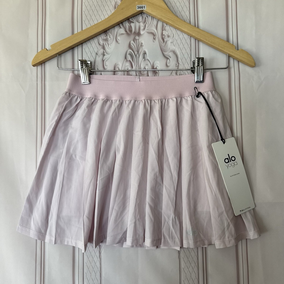 alo yoga プリーツスカート XXS Alo Yoga Varsity Pleated Tennis Skirt Skort Womens Sz XXS Pink