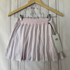 Alo Yoga Varsity Pleated Tennis Skirt Skort Womens Sz XXS Pink Sugar NWT
