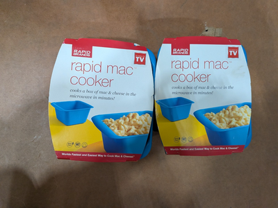 #ad Rapid Mac Cooker Microwave Macaroni amp; Cheese BLUE Set of 2 $15.39