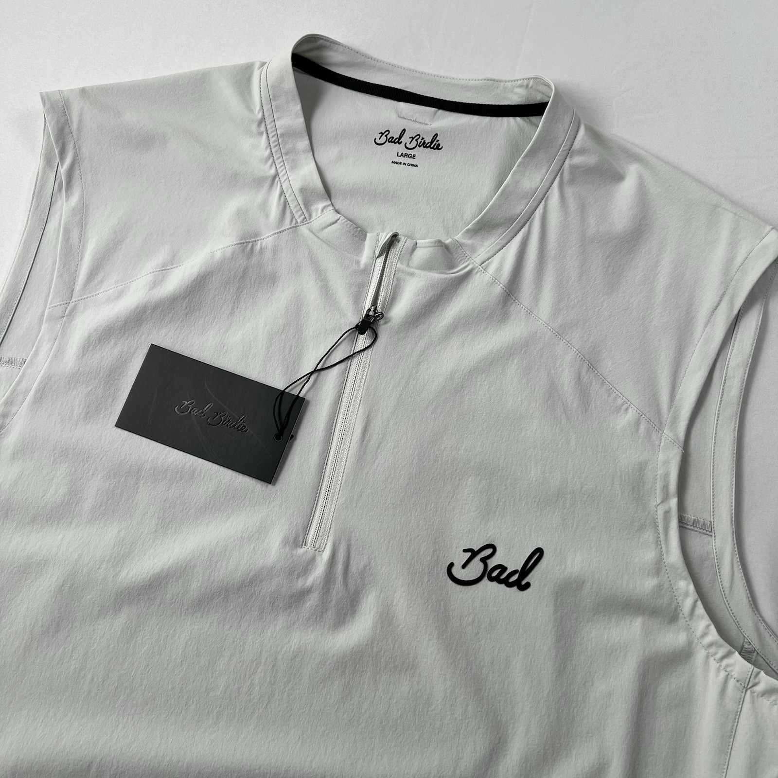 NWT Bad Birdie Kinetic Wind Golf Vest Mens Large, Glacier Grey, Stretch, Pocket