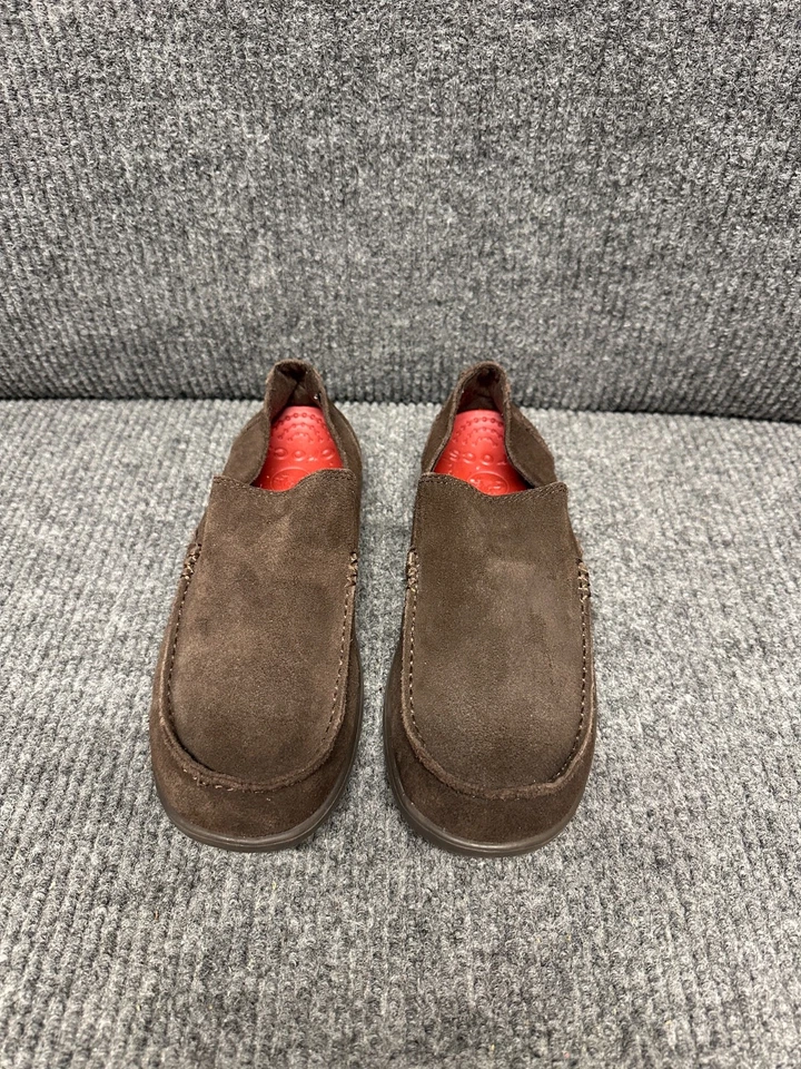 Mocasines Crocs Santa Cruz Para Hombre 8 Marrón Gamuza Sin Cordones 14756 Suelas de Goma Foto 4 de 4