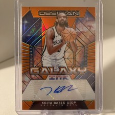 Keita Bates-Diop 2023-24 Panini Obsidian Galaxy Ink Auto Orange Flood /75