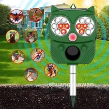 Upgraded Solar Ultrasonic Animal Repellent Dog Cat Skunk Deer Raccoon For Garden