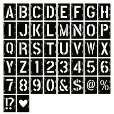 6 Inch Letter Stencils Symbol Numbers Craft Stencils, 42 Pcs Reusable Alphabet T