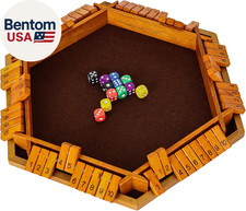 Shut the Box Game Wooden,6 Players Math Games for Kids 8-12,Dice Box Family Game