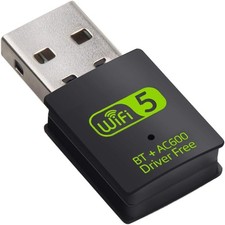 600Mbps USB WiFi Adapter Wireless Driver Dual Band 2.4/5GHz for Laptop Desktop