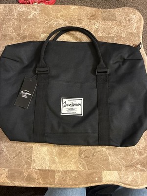 The Journeyman Black Canvas Duffle Bag 21'' x 15'' x 6''  NEW Overnight Weekend