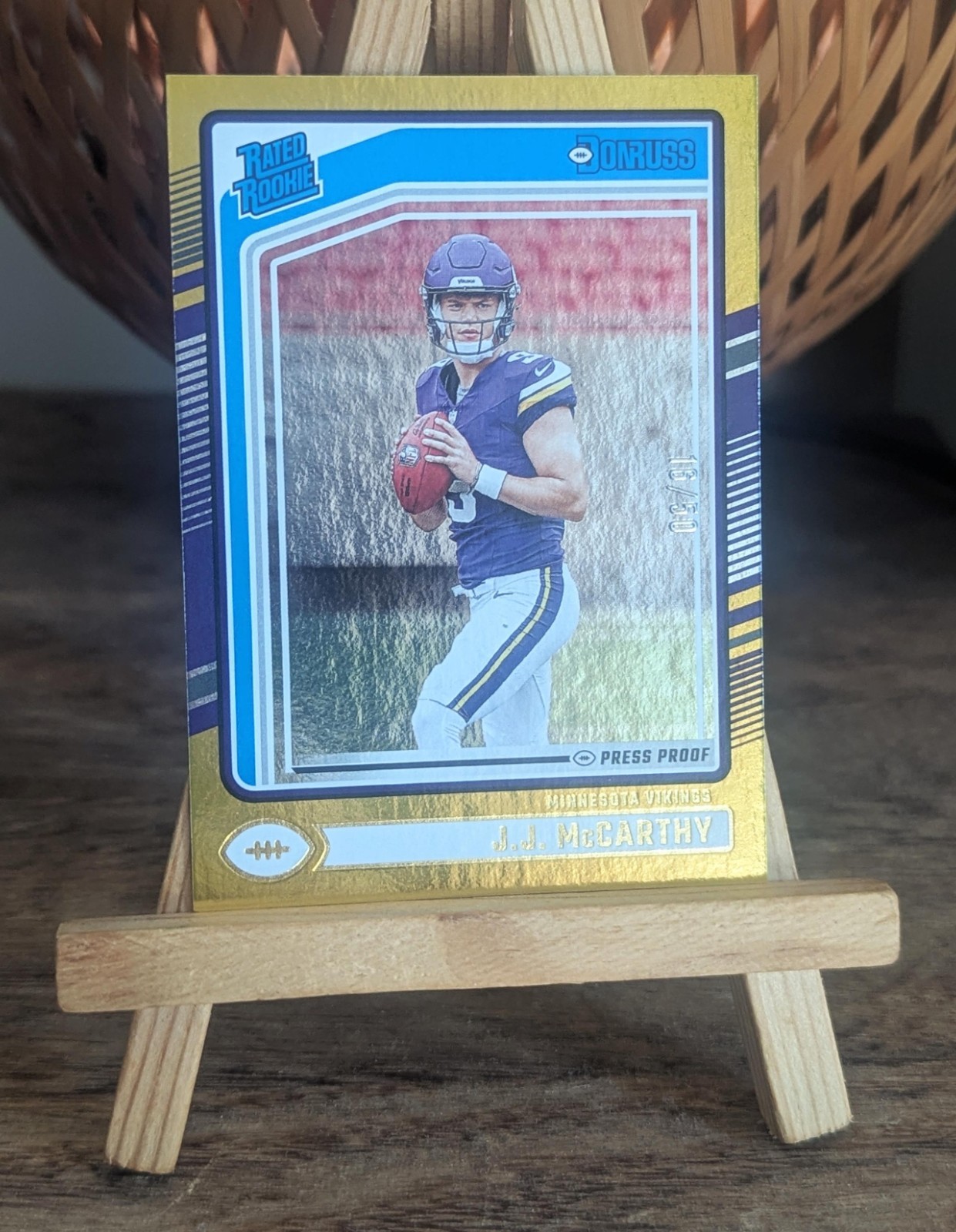 2024 Donruss J.J. McCarthy Press Proof Gold Parallel RC /50