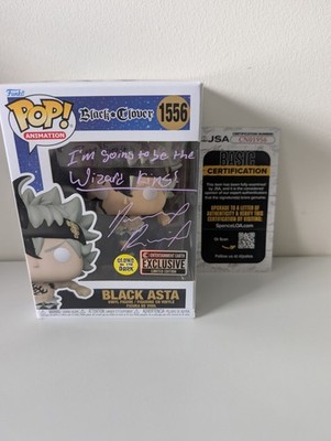 Funko Pop! Black Clover Black Asta #1556 Excl. GITD Signed By Dallas Reid W/JSA