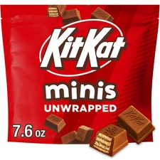 KIT KAT Minis Unwrapped Milk Chocolate Wafer Candy Bag, 7.6 Oz