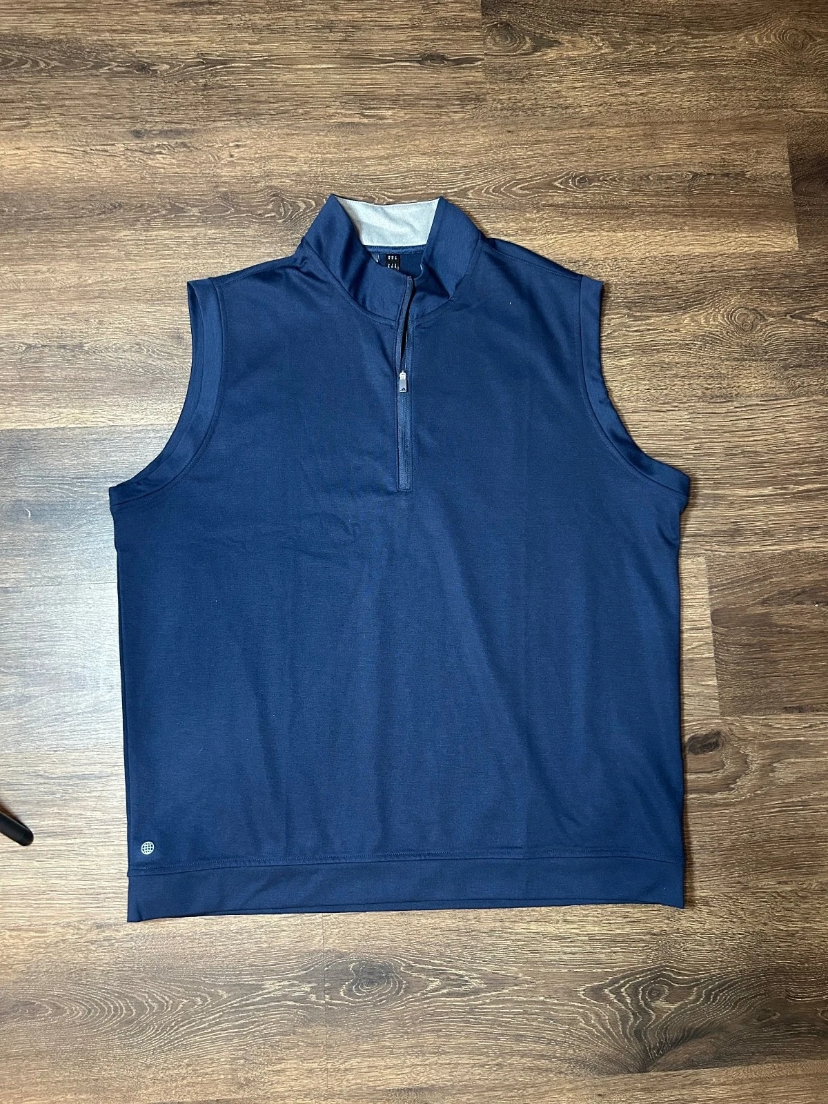 Adidas Navy Sleeveless Quarter-Zip Vest image 1