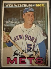 1967 Topps - High # Wes Westrum #593 NM MT Mint Mets