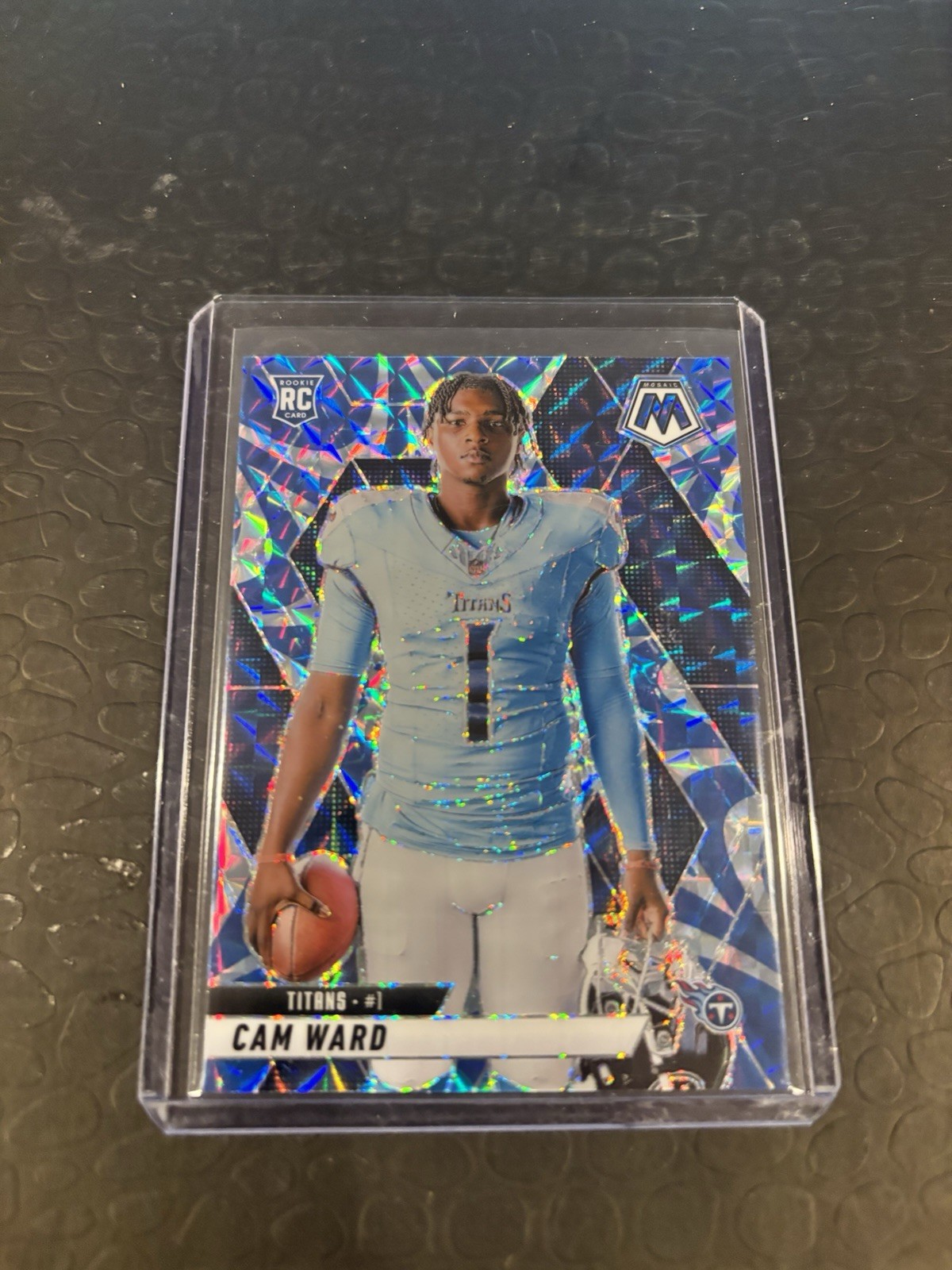 2025 Panini Mosaic Cam Ward Reactive Blue RC Rookie Image Variation #272 Titans