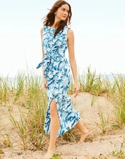 NWT Lilly Pulitzer Clarajane Stretch Maxi Shift Dress Bellevue Blue Lilly Gulls.