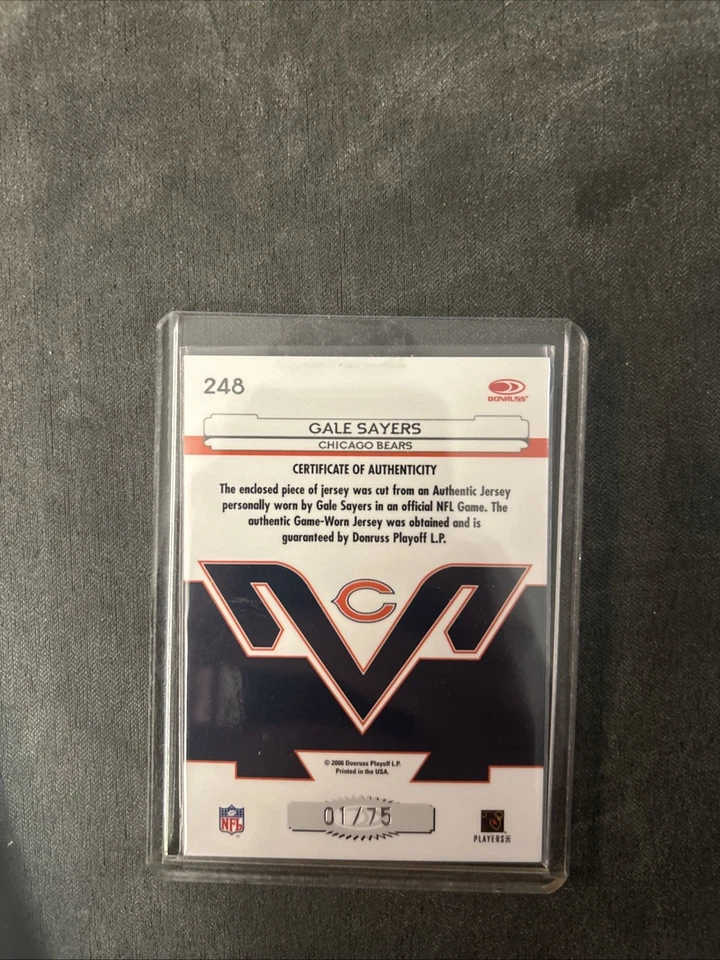2006 Leaf Certified Materials Immortals Gale Sayers Game-Used Jersey 01/75 Bears - Image 2 of 2