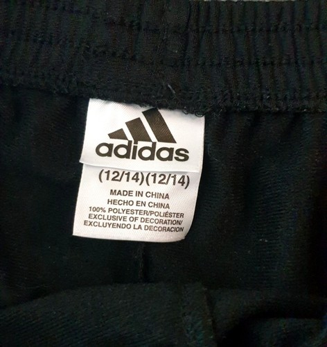 Adidas Youth Girls Joggers XL (12/14) Black Pink Athletic Pants 3-stripe Pockets - Picture 5 of 6