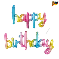 Happy Birthday Ballon Bunt 40,6 Cm Buchstabenballon Aluminium Deko Geburtstag 3D