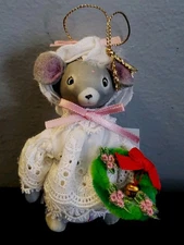 Vintage 1983 Kurt S Adler Christmas Mouse Ornament in Original Packaging