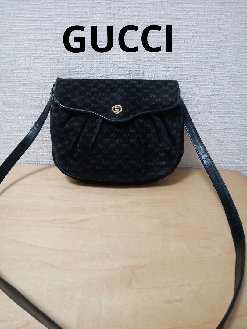 GUCCI GG Monogram Black Shoulder Bag with Adjustable Strap