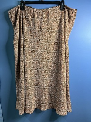 East 5th Womens Skirt Plus Size 3X Tan  geometric Designs Pull On Stretch
