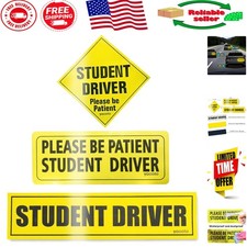 Set of 3 Reflective Student Driver Car Magnets - Boost Safety for New Drivers