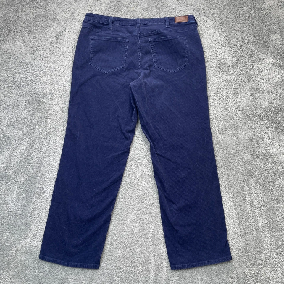 Lands End Pants Womens 16W Blue Corduroy Mid Rise Straight Leg Cotton Stretch - Image 2 of 4