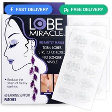 Lobe Miracle Clear Earring Support Patches for Droopy Ears Torn Stretched Lobes