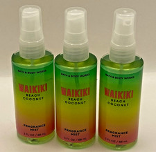 BATH  BODY WORKS WAIKIKI BEACH COCONUT TRAVEL MIST X 3 FREE SHIP