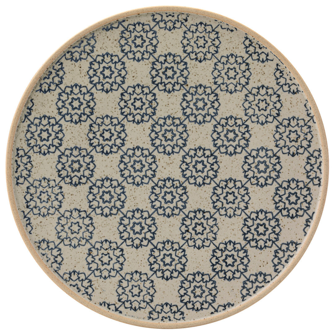 Parador Plate Porcelain Brown, Blue Serving Tableware 11.5"" (29Cm) Pack Of 6